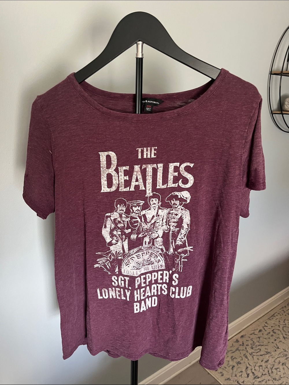 Rock & Republic Beatles Graphic Tee - Plum